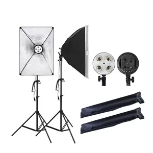 Photography 50x70CM Softbox Four Lamp with E27 Base Holder Soft Box Camera Accessories For Photo Studio Video