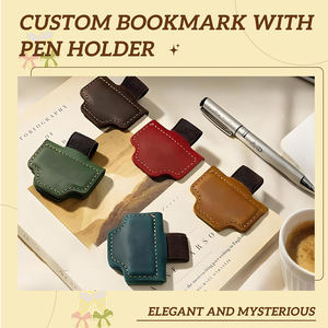 Segnalibro Magnetico Personalizzato in Pelle con Iniziali, Portapenne Integrato, per Lettori, Donne, Uomini, Insegnanti, Amanti dei Libri - Product Image 2