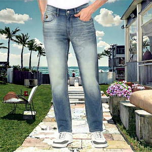 Pantalones Vaqueros Casuales de Alta Calidad para Hombre, Color Sólido, Última Versión, Más Vendidos, Talla Grande, Estilo Recto, Lavado Claro, Tejido de Punto - Product Image 1