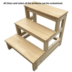 Tabouret en <span class=keywords><strong>bois</strong></span> multifonctionnel de haute qualité ménage <span class=keywords><strong>trois</strong></span> étages tabouret échelle en <span class=keywords><strong>bois</strong></span> massif taille et couleur personnalisées - Product Image 2
