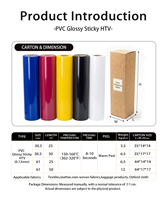 Glanzende PVC HTV hittetransferfolie met kleverige achterkant, makkelijk te verwijderen vinylrol voor T-shirt kleding bedrukking Renlitong