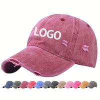 Gorra de béisbol de algodón lavado vintage unisex sin estructura con logo personalizado al por mayor, estilo Tapa Dad Hats