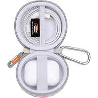 Tas Penyimpanan Earbud Olahraga EVA dengan Ritsleting dan Carabiner, Interior Busa Keras Tahan Air untuk Perangkat Audio