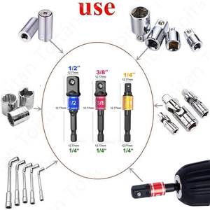 Ensemble industriel de 3 pièces Dispositif d'angle à rotation courte Tournevis hexagonal à tête carrée Acier + Conversion de lot de vent à 105 degrés - Product Image 2