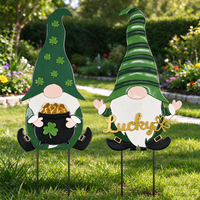 Lot de 2 piquets de jardin en fer résistant à la rouille, motif trèfle, pour décoration de pelouse, allée, fête ou événement.