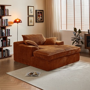 Chaise longue surdimensionnée d'intérieur, canapé-lit en fausse fourrure en peluche, canapé-lit en mousse de compression pour salon, chambre à coucher (noir) - Product Image 4