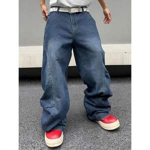 2025 hombres Y2K Hip Hop Streetwear Casual Baggy Jeans suturas irregulares pantalones de mezclilla de pierna ancha Paisley Animal pantalones sueltos - Product Image 3