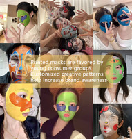 Mascarilla Facial de Algodón Precortada con Diseño Personalizado Y154-14, Mascarilla Facial de Papel No Tejido con Estampado de Animales para el Cuidado de la Piel para Mujeres