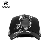 Gorras de Béisbol Deportivas de Alta Calidad con Logotipo Bordado en 3D, Diseño Desgastado, 5 Paneles, Algodón/Gamuza, Color Dorado