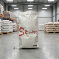 Sacs tissés en PP du fabricant chinois, sacs en plastique polypropylène transparents blancs pour riz, farine, engrais, maïs