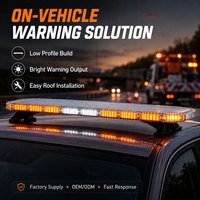 Nouvelle barre lumineuse de signalisation d'urgence transparente de 47 pouces pour ambulance, balise rotative de toit, avertisseur de circulation, gyrophare de remorquage