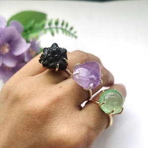 خواتم مجوهرات راقية ، مجوهرات كريستال جمشت من حجر الشمس الفلوريت الطبيعي الملون للهدايا - Product Image 5