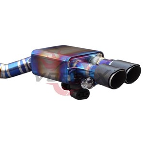 Kit d'échappement Vortex 100% en titane à fixation directe pour F06 M6 4.4T Performance Racing Valvetronic Catback, silencieux à découpe en forme de pie, système bleu. - Product Image 3