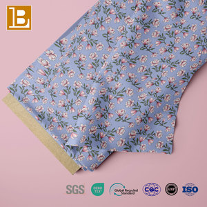 Flores de moda al por mayor hermosas flores de Magnolia rosa púrpura estampados de flores tela de <span class=keywords><strong>lino</strong></span> personalizada para ropa textil por <span class=keywords><strong>metro</strong></span> - Product Image 3