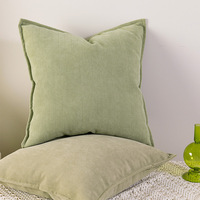 Housse de coussin décorative texturée à chevrons vert olive, couleur unie, pour canapé, décoration intérieure