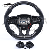 Volant en fibre de carbone avec chauffage, compatible avec Dodge Charger Hellcat JEEP SRT8 2015-2024, comprend un levier de vitesses en carbone