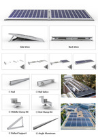Sistem Pemasangan Atap Datar Berbahan Aluminium Lipat untuk Panel Surya, Daya Tahan 25 Tahun, Beban Angin 60m/s, Eropa/Timur Tengah