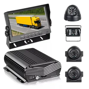 AHD 1080P 후면보기 캠 MDVR 키트 GPS 추적 SD HDD 모바일 DVR 4 채널 모니터링 시스템 버스 트럭 차량 보안 카메라