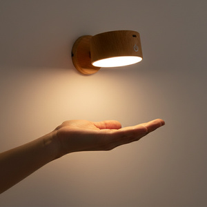 Warm White 3500K Touch Control Magnetic <strong>Wall</strong> <strong>Light</strong> with Wood Grain Finish for <strong>Nursery</strong> and Kids Room with Cordless Design - Product Image 1