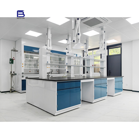 NEW Design Laboratory Table Wood Steel Workbench Chemical Resistant Lab Top Work Bench Furniture