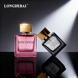 Custom Unique Crimp Perfume Men <b>Bottle</b> 100ml Perfume Empty <b>Bottles</b> 50ml Clear Square Luxury Glass Perfume <b>Bottle</b> with Label - Product Image 3