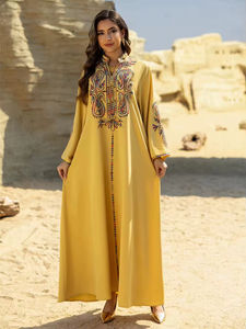 Abito Abaya <span class=keywords><strong>donna</strong></span> modesto e <span class=keywords><strong>moderno</strong></span> Dubai elegante aperto traspirante lungo per l'estate e taglia unica per <span class=keywords><strong>abbigliamento</strong></span> musulmano di tendenza - Product Image 3