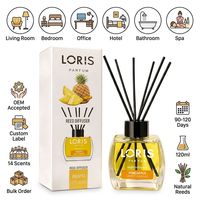 Diffuseur de parfum sans alcool Westno 120 ml, diffusion sans flamme, forme rectangulaire, bâtonnets en rotin faits à la main, coffret cadeau aux fruits