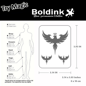 Tatuaje Temporal de Tinta Jagua de Larga Duración (2 Semanas), Resistente al Agua, con Diseño Realista de Águila con Corona, Símbolo de Poder, Personalizado por Boldink - Product Image 5