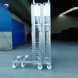 कस्टम तार जाल लॉजिस्टिक परिवहन रोल पिंजरे गोदाम धातु भंडारण ट्रॉली - Product Image 3