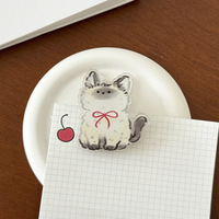 Clip de Sellado Acrílico con Diseño de Gatito Adorable, Material PP, Diseño de Cola Larga para Niñas y Estudiantes, Pequeño Clip de Notas con Dibujos Animados, Desde China
