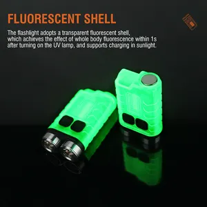 Boruit V3 900 Lm Rechargeable Fluorescent Mini Keychain Flashlight Multifunction Mini Torch Ip65 Work Light With Tail Magnetic