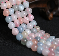 Aigue-marine naturelle de qualité A, 8mm, pierres précieuses naturelles, quartz rose, perles amples, perles en cristal améthyste pour la fabrication de bijoux