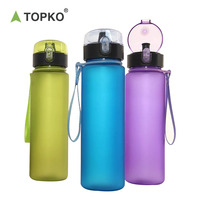 TOPKO Bouteille d'eau de sport en plastique sans BPA avec logo personnalisé anti-fuite 560ml/1000ml
