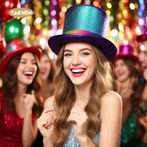 Yachen Bán Buôn Cầu Vồng <span class=keywords><strong>Top</strong></span> <span class=keywords><strong>Hat</strong></span> Đầy Màu Sắc <span class=keywords><strong>Top</strong></span> <span class=keywords><strong>Hat</strong></span> Năm Mới Đảng Cần thiết Cho Người Lớn Lấp Lánh Lễ hội Phụ Kiện - Product Image 2