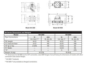 Vanne de retenue manuelle haute température pour liquides SH-300, structure bimétallique, clapet de retenue, application générale - Product Image 5