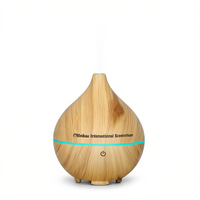 Difusor de aromaterapia con diseño de grano de madera, humidificador ultrasónico de niebla fría de 300 ml para el hogar, la oficina y el dormitorio