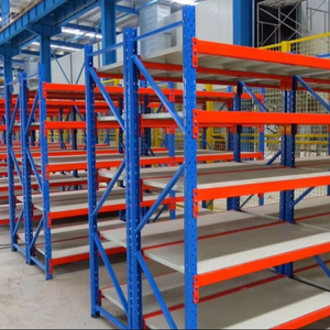 Étagères de stockage de palettes métalliques réglables robustes pour entrepôt, rayonnages industriels à 5 niveaux, montage mural, revêtement en poudre époxy - Product Image 1