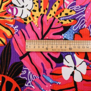 2025 Tropical <strong>Rainforest</strong> <strong>Print</strong> Crinkle Knitted <strong>Fabric</strong> 98% Polyester 2% Spandex Stretch Crepe Woven <strong>Fabric</strong> for Swimsuits Swimwear