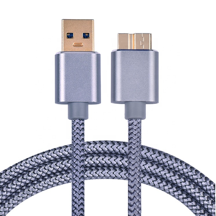 2A 4.5mm En Alliage D'aluminium Tressé Usb 3.0 A Vers Micro Usb B Câble de Chargeur de Synchronisation de Données