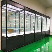 Vitrine en aluminium avec éclairage LED pour magasin de détail, vente en gros