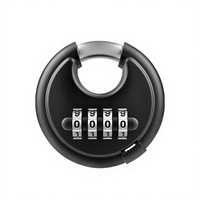 Cadenas rond en alliage de zinc de 70 mm, durable, à combinaison 4 chiffres, pour porte et entrepôt