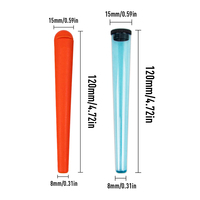 Tube de rangement pour cigares en plastique blanc et rose personnalisé de 120 mm, hermétique, en PP, portable, en une seule pièce, conique, pour rouleaux de fumée