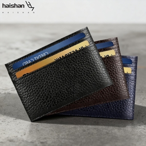 Ví da nhỏ <span class=keywords><strong>g</strong></span>ọn bỏ túi trước, tối giản, chống RFID, cỡ trung bình, đựng thẻ cho nam và nữ, nhận đặt hàng ODM/OEM - Product Image 1