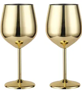 Groothandel Champagneglazen Van Hoge Kwaliteit Roségouden Metalen Beker Grote Beker Glazen Rode Wijn Glazen Beker