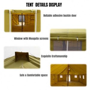 Carpa Familiar de Lona para Cuatro Estaciones, Resistente al Agua, de Una Habitación, para 12 o 20 Personas, Carpa de Camping para Exteriores Chenya CY223 Tipo Tubo - Product Image 4