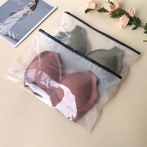 Personalizado Eva camiseta cremallera bolsas de plástico Poly Frosted para ropa Zapatos Ropa interior calcetines piel envío embalaje - Product Image 3