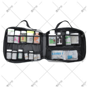 Bolsa médica de poliéster gris, portátil, con doble correa, para almacenamiento de medicamentos, para viajes al aire libre y uso doméstico - Product Image 3