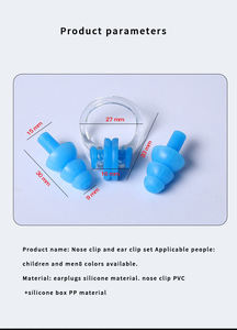 Pince-nez <span class=keywords><strong>anti</strong></span>-ronflement en silicone d'approvisionnement d'usine OEM pince-nez et bouchons d'<span class=keywords><strong>oreille</strong></span> de natation étanches - Product Image 5