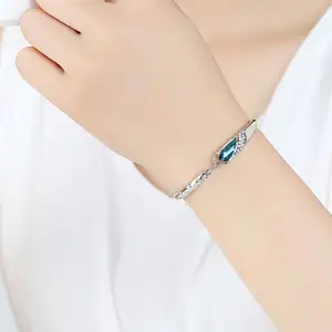 Умный браслет из сплава стекла, модный браслет с голубым небом, дизайнерский браслет, браслет с австрийскими кристаллами