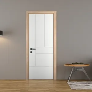 Puertas simples de madera para cocina, diseño de puerta de madera de acero sólido, doble colgado, pulido de Vietnam